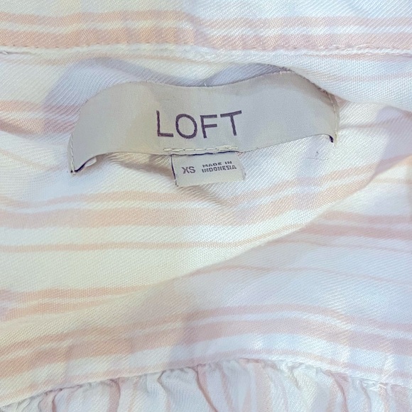LOFT blush pink and white striped soft blouse - Picture 6 of 6